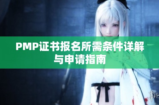 PMP证书报名所需条件详解与申请指南