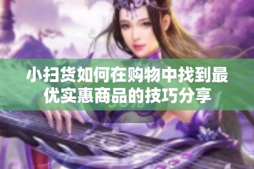 小扫货如何在购物中找到最优实惠商品的技巧分享