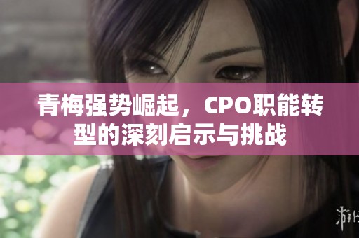 青梅强势崛起，CPO职能转型的深刻启示与挑战