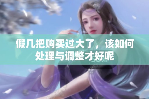 假几把购买过大了，该如何处理与调整才好呢
