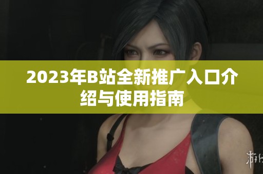 2023年B站全新推广入口介绍与使用指南