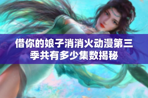 借你的娘子消消火动漫第三季共有多少集数揭秘