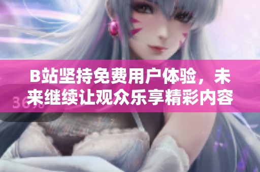 B站坚持免费用户体验，未来继续让观众乐享精彩内容