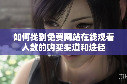 如何找到免费网站在线观看人数的购买渠道和途径