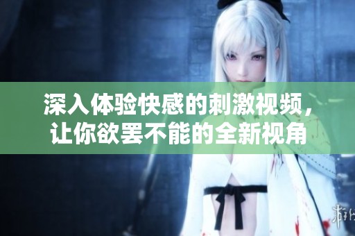 深入体验快感的刺激视频，让你欲罢不能的全新视角