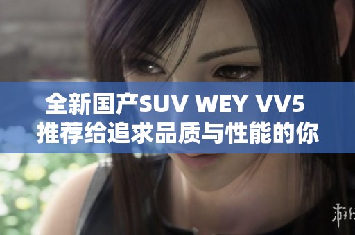 全新国产SUV WEY VV5 推荐给追求品质与性能的你