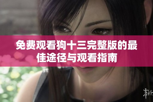 免费观看狗十三完整版的最佳途径与观看指南