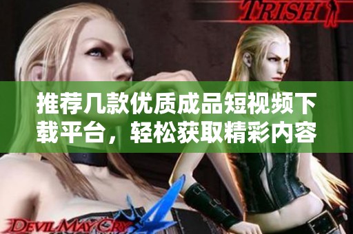 推荐几款优质成品短视频下载平台，轻松获取精彩内容