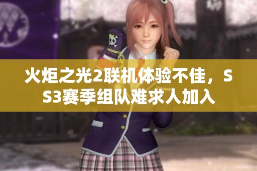 火炬之光2联机体验不佳，SS3赛季组队难求人加入