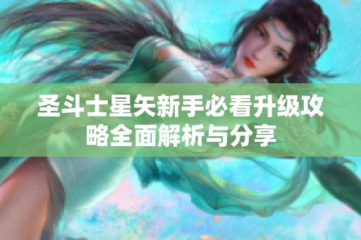 圣斗士星矢新手必看升级攻略全面解析与分享