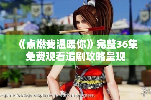 《点燃我温暖你》完整36集免费观看追剧攻略呈现