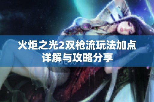 火炬之光2双枪流玩法加点详解与攻略分享