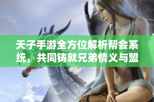 天子手游全方位解析帮会系统，共同铸就兄弟情义与盟友之道